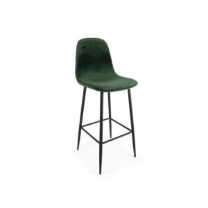 Barski stol IRELIA VELLUTO zelena ima noge iz kovinske cevi, obloga je iz poliuretanske pene in žamet prevleke (100% poliester). Material: - Kovina - Pena -