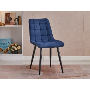 Kuhinjski stol TARIK modro blago je odlična rešitev za kombiniranje v minimalističen ali industrijski stil prostora. Kombinacija sivega prešitega blaga s