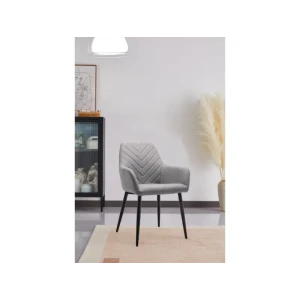 Kuhinjski stol EDO je oblazinjen vkvalitetni sivi tkanini. Močna stabilna kovinska konstrukcija mu zagotavlja vzdržljivost ter stabilnost. Sedež in naslon