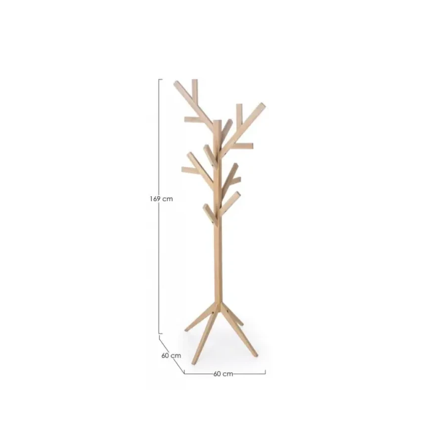 Obešalnik DAIKI je narejen iz lesa- hrast. Dimenzije: širina: 60cm globina: 60cm višina: 169cm