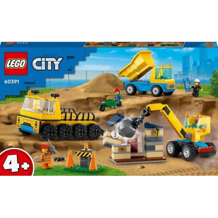 KOCKE LEGO CITY GRADBENI TOVORNJAKI ŽERJAV Z RUŠ KROGLO 60391