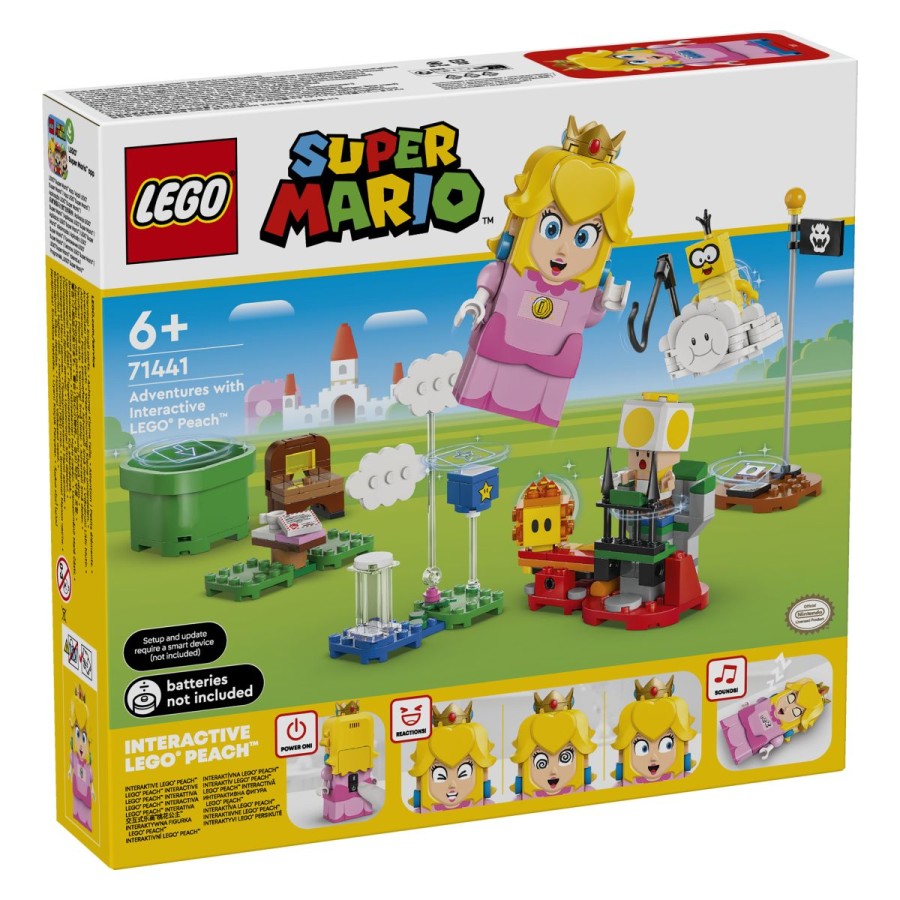 Pridruži se LEGO® Peach™ na pikniku. Kaj pa piše v pismu? Lakitu je ujel Yellow Toada! Lakita vrzi z oblaka in poleti na pomoč. Izvedi luping in obrate na oblaku za dodatne kovance! Premagaj Lava Bubble in Yellow Toada pripelji nazaj na piknik. Ampak pazi