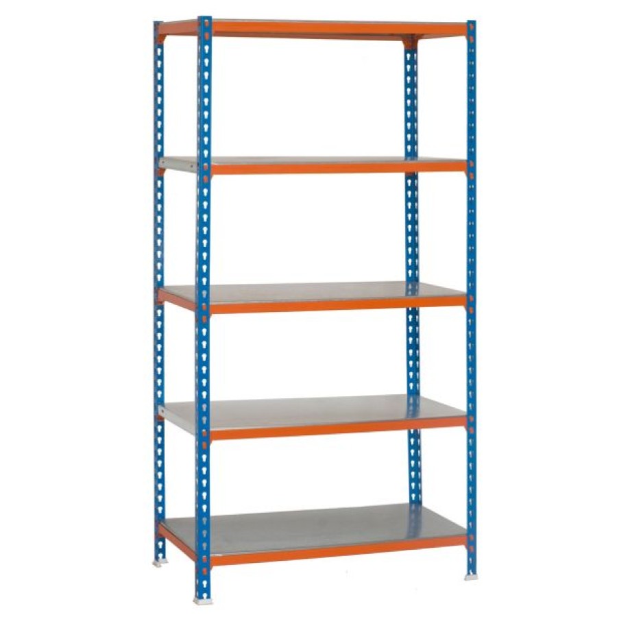 REGAL SIMONRACK 200X100X40 CM, 5 POLIC 180 KG/POLICO MODRA/ORANŽ