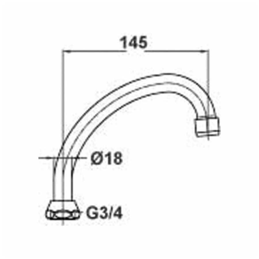 IZLIVNA CEV ZA ARMATURO UNITAS FI 18/145 MM "HU"