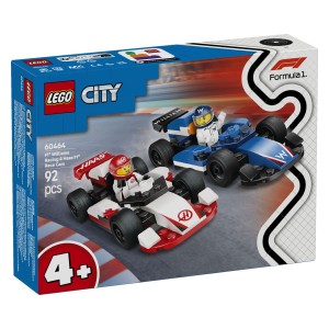 Lego® City Dirkalnika Williams Racing F1® in Haas F1®Opremi se za epsko akcijo Formula 1® s kompletom LEGO® City Dirkalnika Williams Racing F1® in Haas F1! Zdrsni v voznikovo kabino in začuti moč na konicah prstov