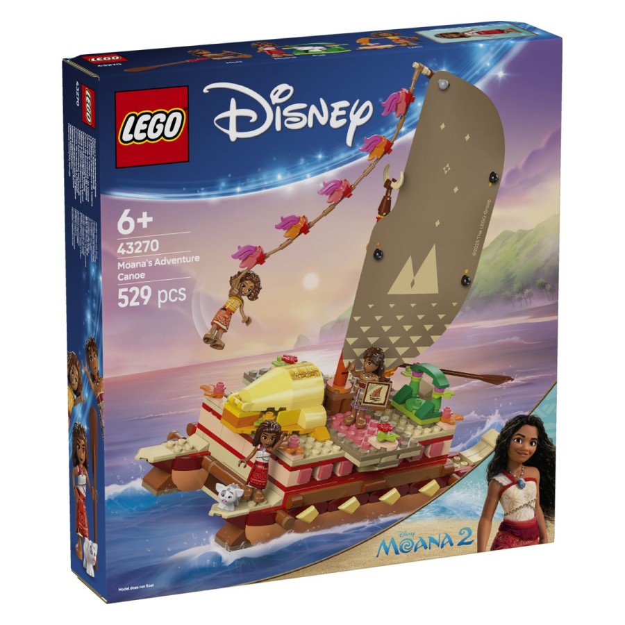 Lego® Disney Princess™ Vaianina pustolovščina s kanujemPridruži se Vaiani in njeni posadki med pustolovščinami onkraj obzorja! Skupaj z Loto