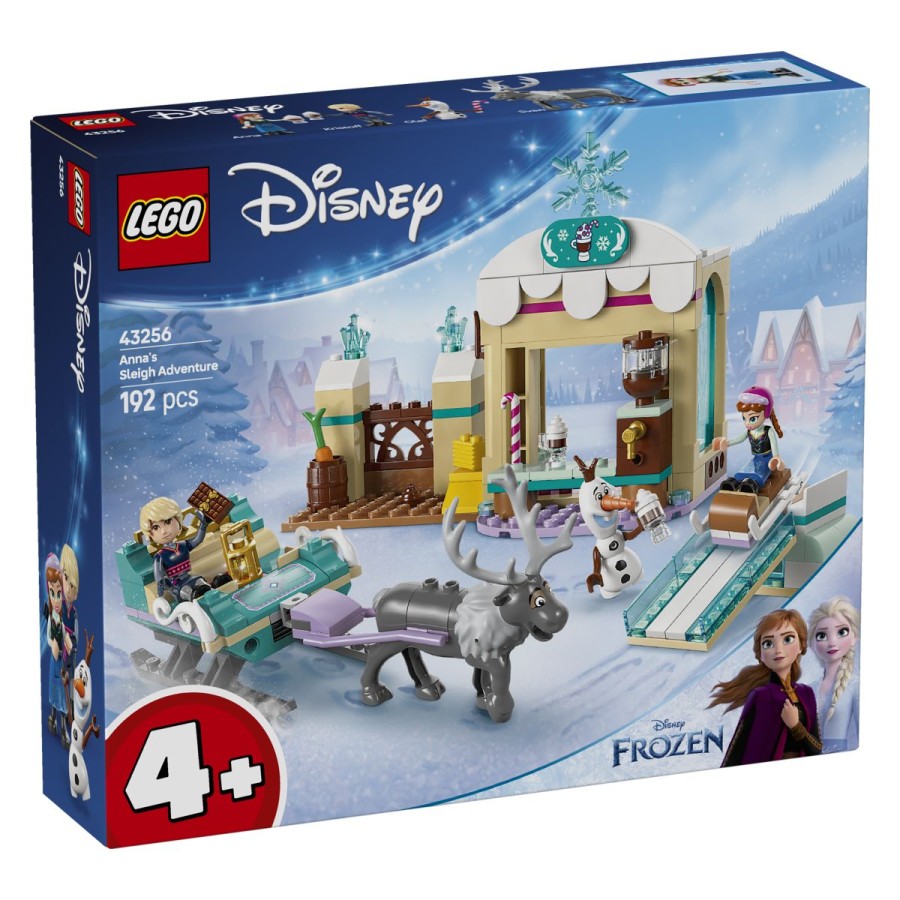 Lego® Disney Princess™ Anina dogodivščina s sanmiZ zabavnim kompletom za sestavljanje Disney Ledeno kraljestvo se pridruži Ani in Krištofu pri dogodivščini! Na velike sani pospravi korenček in sladkorno paličico. Vprezi Svena in že se lahko odpelješ. Poglej