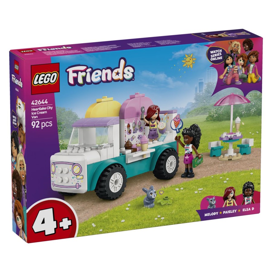 Lego® Friends Sladoledarski kombi v Heartlake CityjuPaisley streže strankam v sladoledarskem kombiju! Ji lahko pomagaš pripraviti okusne dobrote? Njena prijateljica Elsa D se odloča