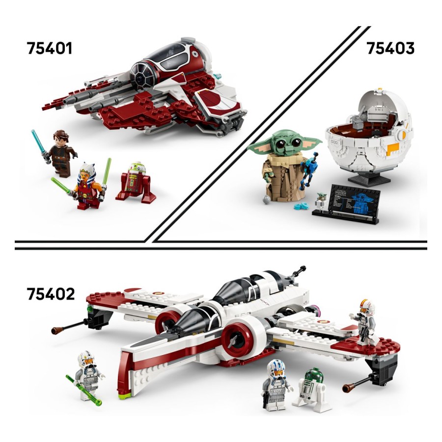 Lego® Star Wars™ Mandojev in Grogujev N-1 zvezdni lovec™Z Mandojem in Grogujem v kulskem zvezdnem lovcu N-1 odleti v akcijo! Na postaji v rezervoar natoči gorivo. Z Mandalorcem sedi v pilotsko kabino