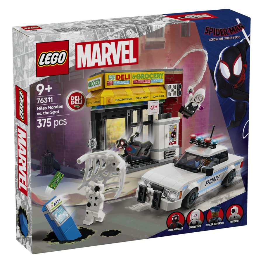 Lego® Super Heroes Spider-Verse: Miles Morales proti SpotuSpot je vdrl v trgovino z mešanim blagom – in razstrelil steno