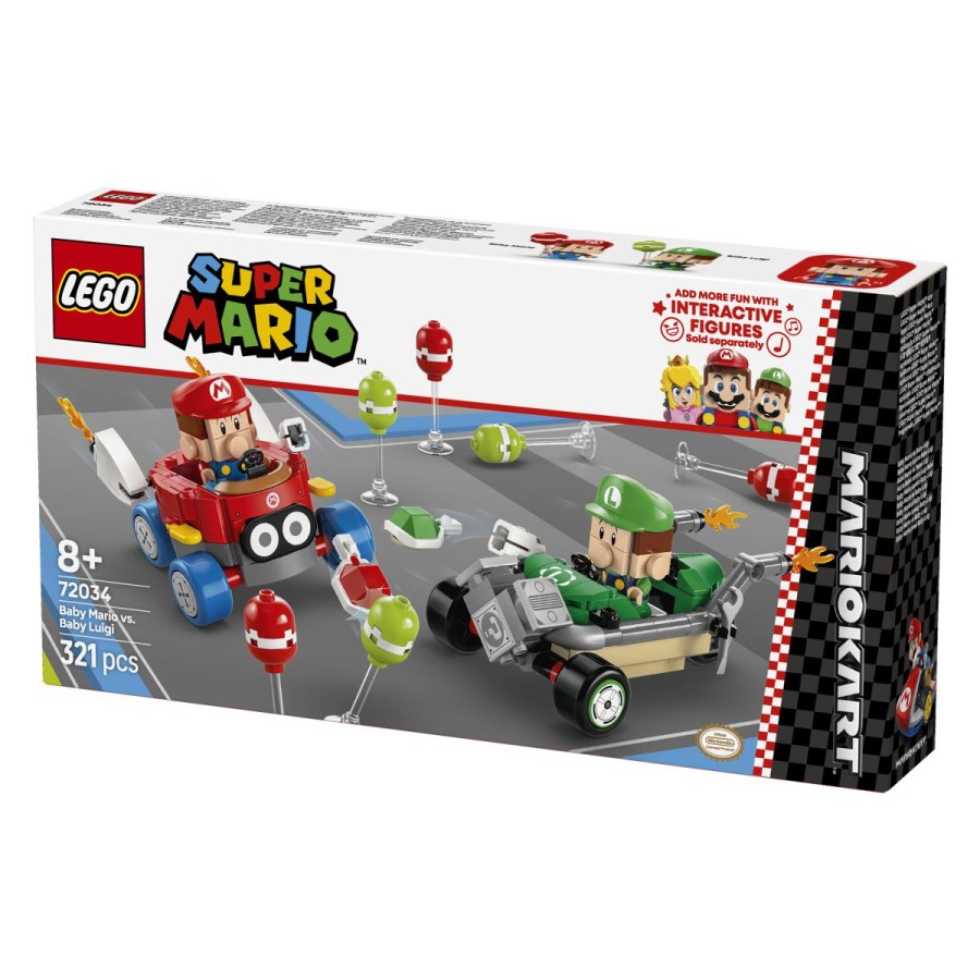 LEGO® Luigi™ ali LEGO® Peach™ (figure niso priložene) in sproži pristne zvoke in vizualne učinke Mario Kart za začetek dirke