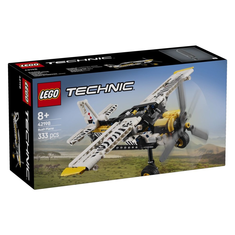 Lego® Technic™ Goščavsko letaloPoleti v nebo s kompletom LEGO® Technic Goščavsko letalo. Pritisni vzvod in aktiviraj vrtljivi propeler. Ob strani uravnaj zakrilca za krmiljenje in zadnje krilo