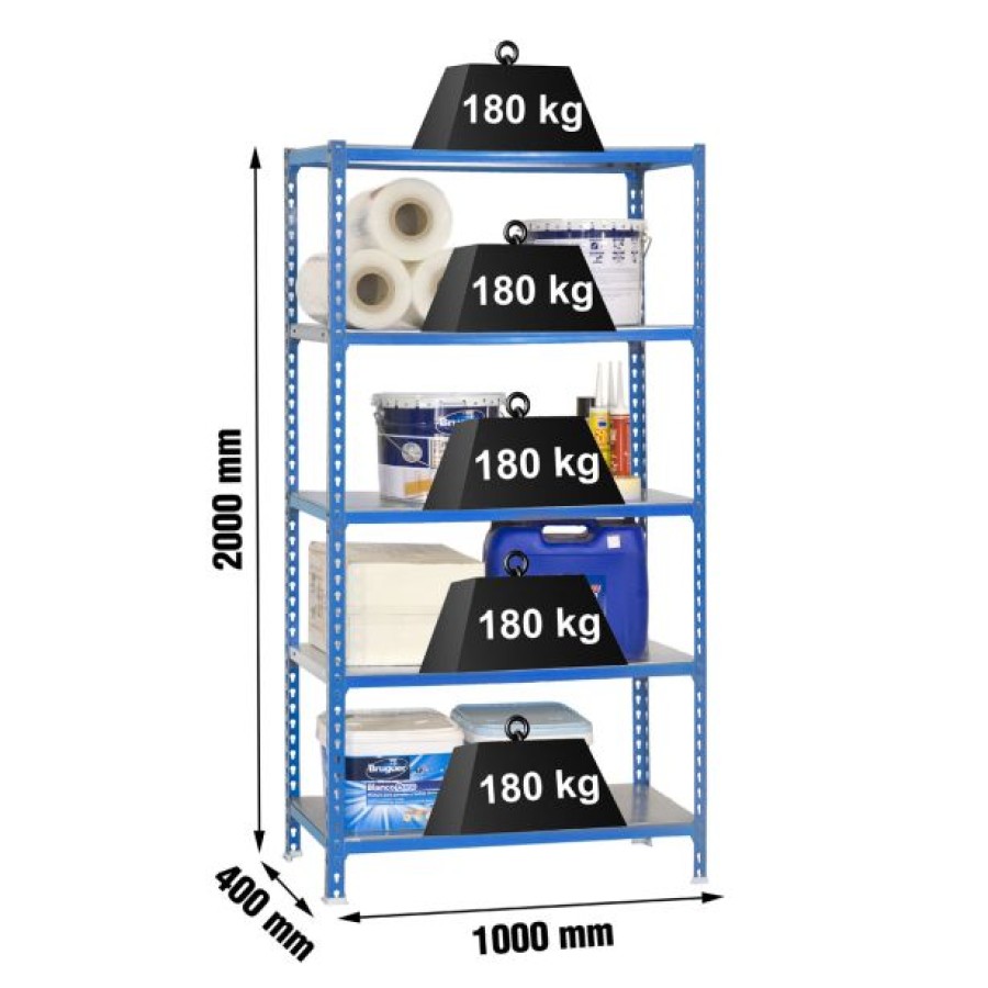 REGAL SIMONRACK 200X100X40 CM 5P/180KG MODRA SIMONCLICK